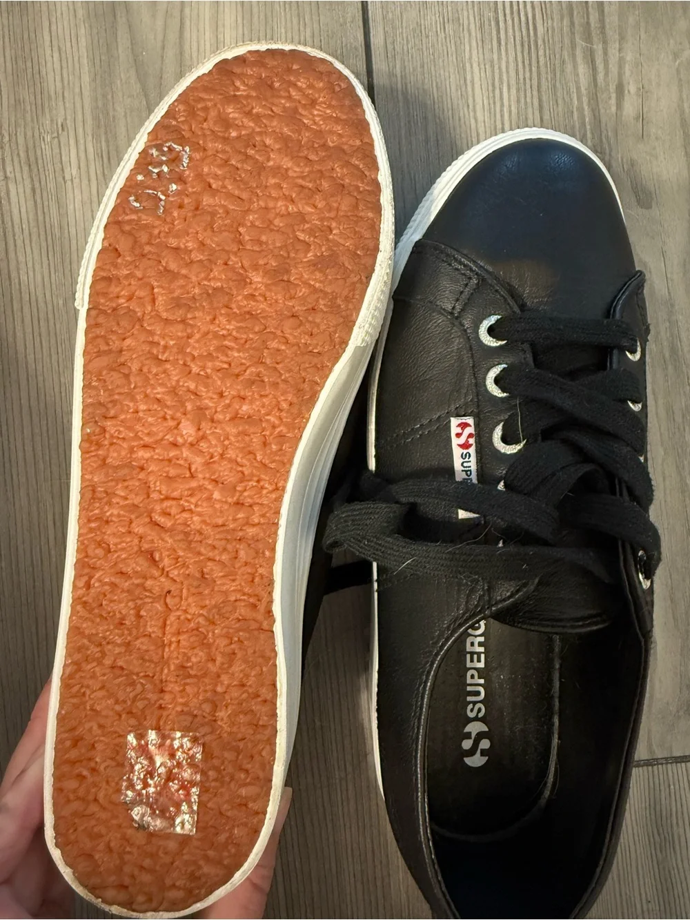 Superga Black Platform Sneakers with White Soles
